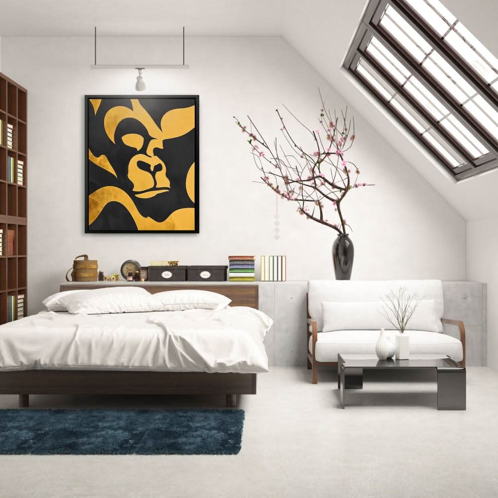 Modern Gorilla - Oversized Animals Canvas Wall Art