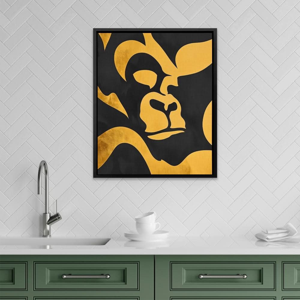 Modern Gorilla - Gorilla Wall Art in Black Frame