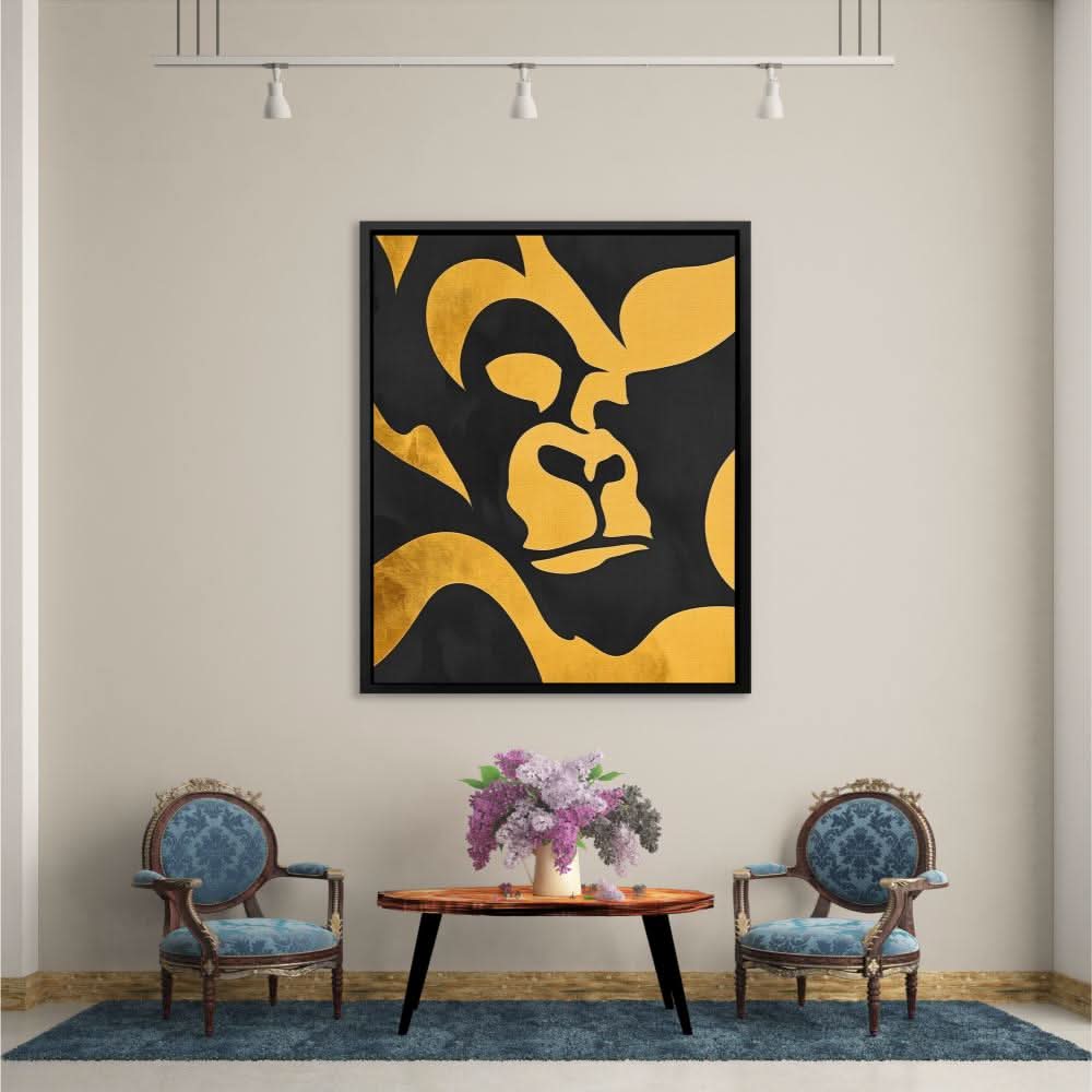 Modern Gorilla - Contemporary Wall Art in Black Frame