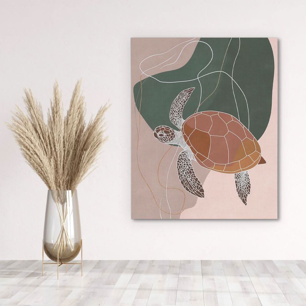 Modern Turtle - Contemporary Wall Art in Black Frame