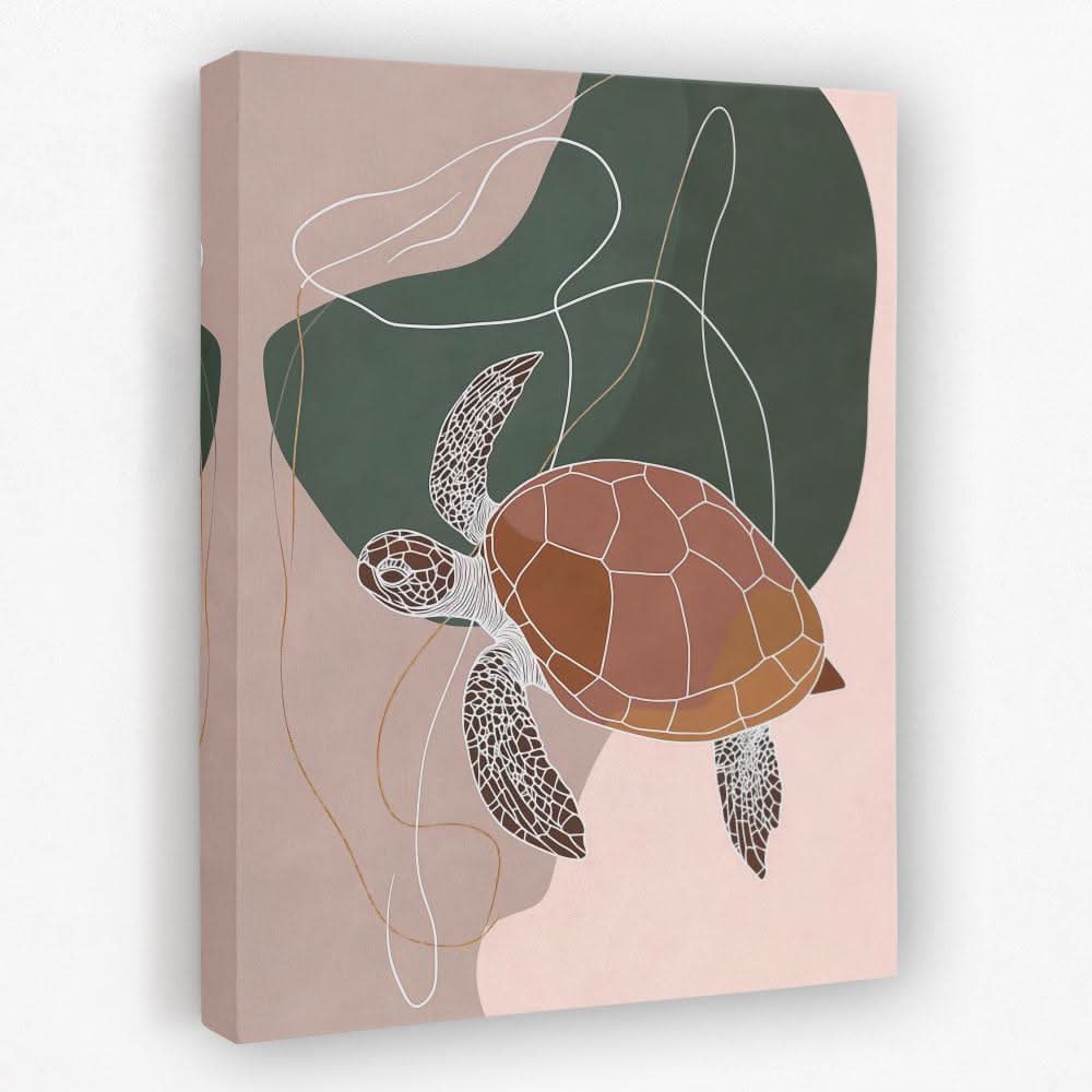 Modern Turtle - Animals Canvas Wall Art