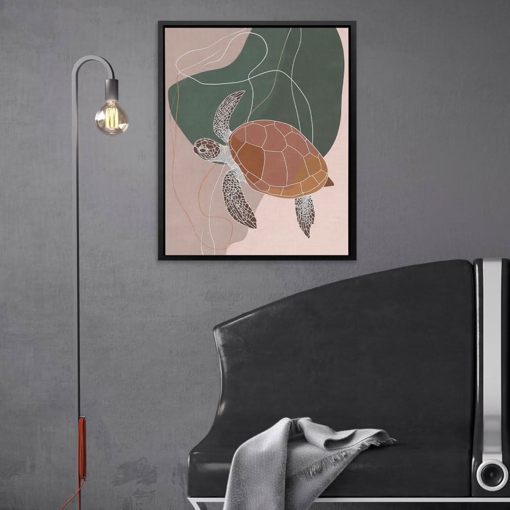 Modern Turtle - Oversized Animals Canvas Wall Art