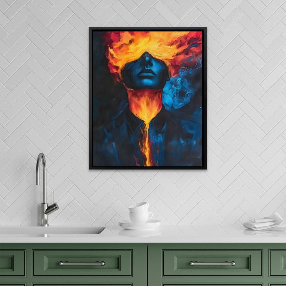 Molten Soul - Macabre Wall Art in Black Frame