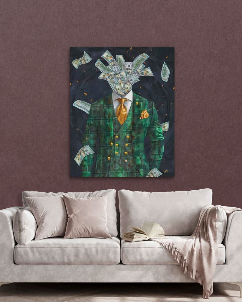 Money on My Mind - Gold Entrepreneur Canvas Print