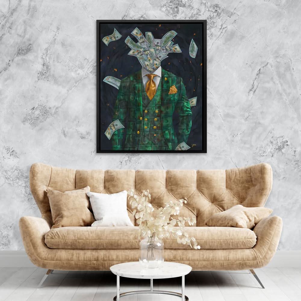 Money on My Mind - Modern Gold Canvas Wall Art