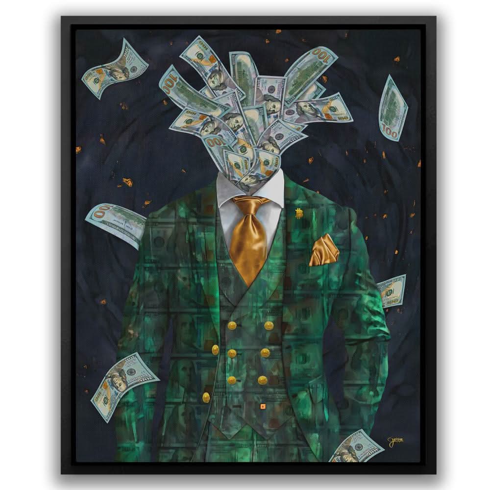 Money on My Mind - Modern Wall Art in Black Frame