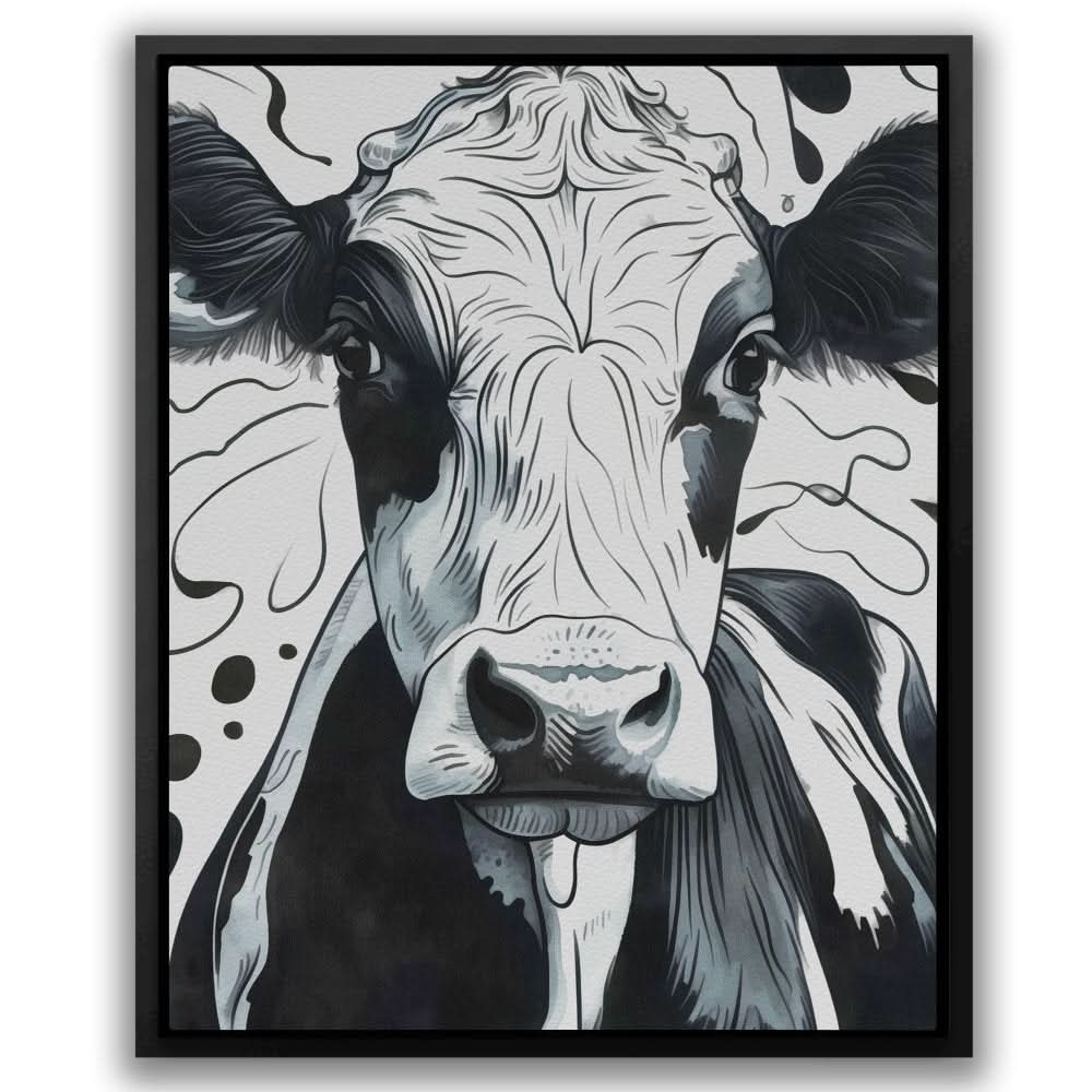 Monochrome Moo - Large Contemporary Canvas Print