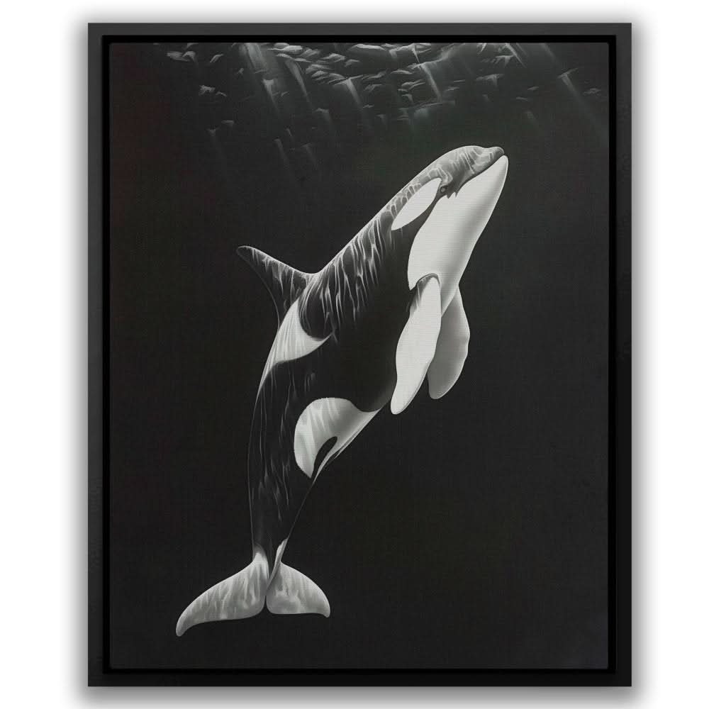 Monochrome Orca - Large Contemporary Canvas Print