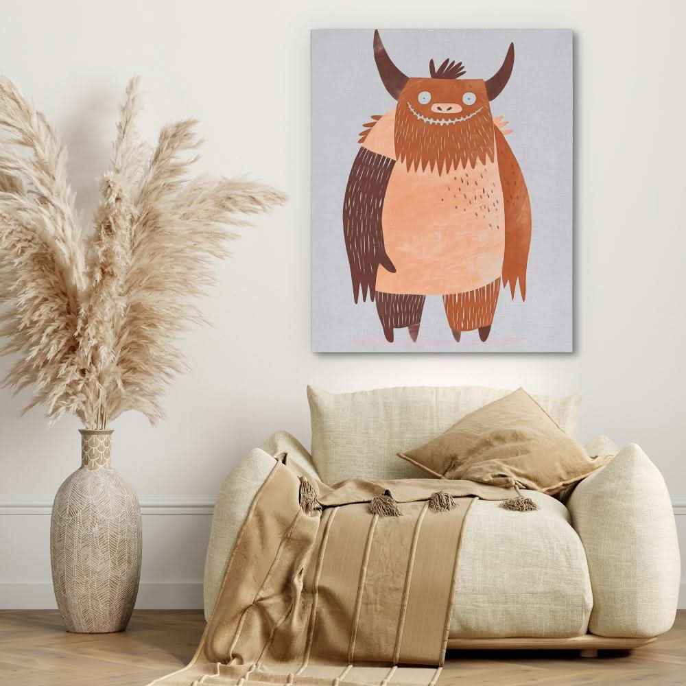 Monster Mischief - Playful Wall Art in Black Frame