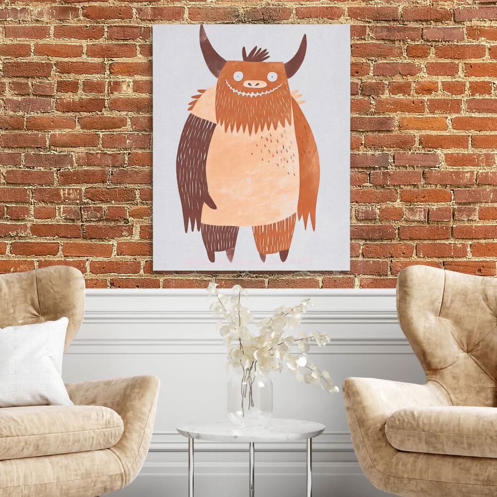 Monster Mischief - Wall Art in Black Frame