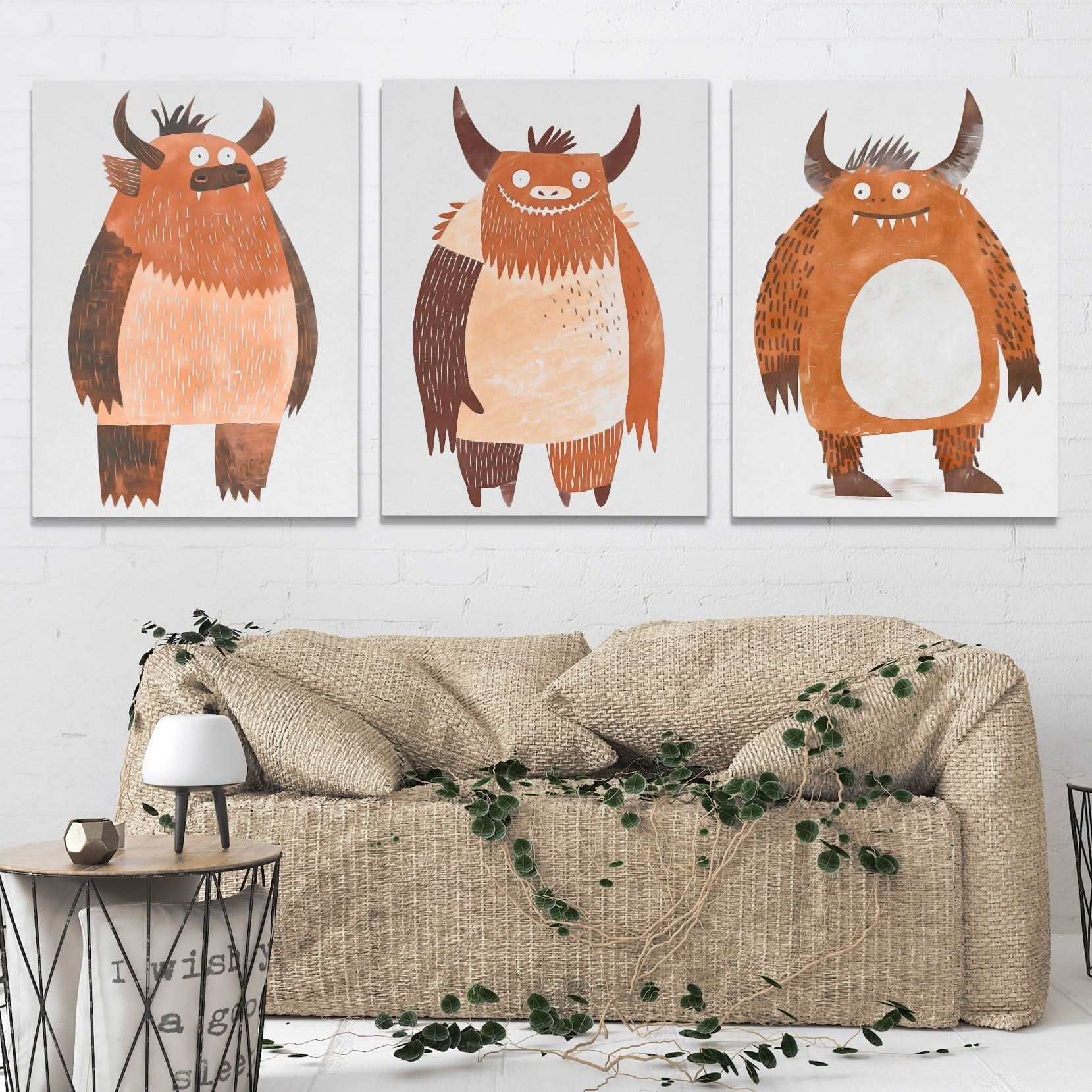 Monster Squad - Cartoon Wall Art in Black Frame