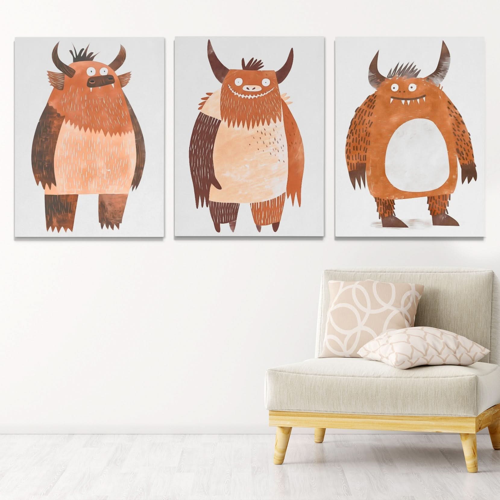 Monster Squad - Animals Art for Kids Room
