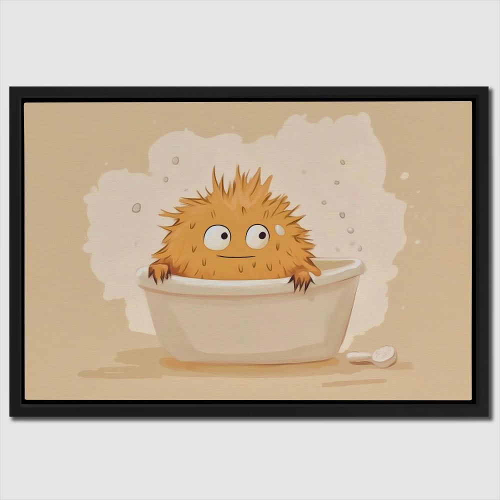 Monster’s Bubble Bath - Beige Canvas Print