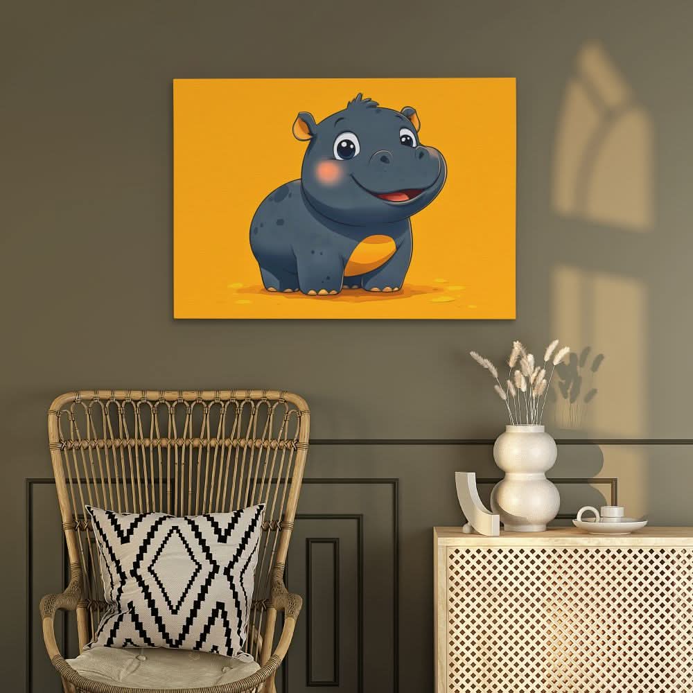 Moo Deng - Wall Art in Black Frame