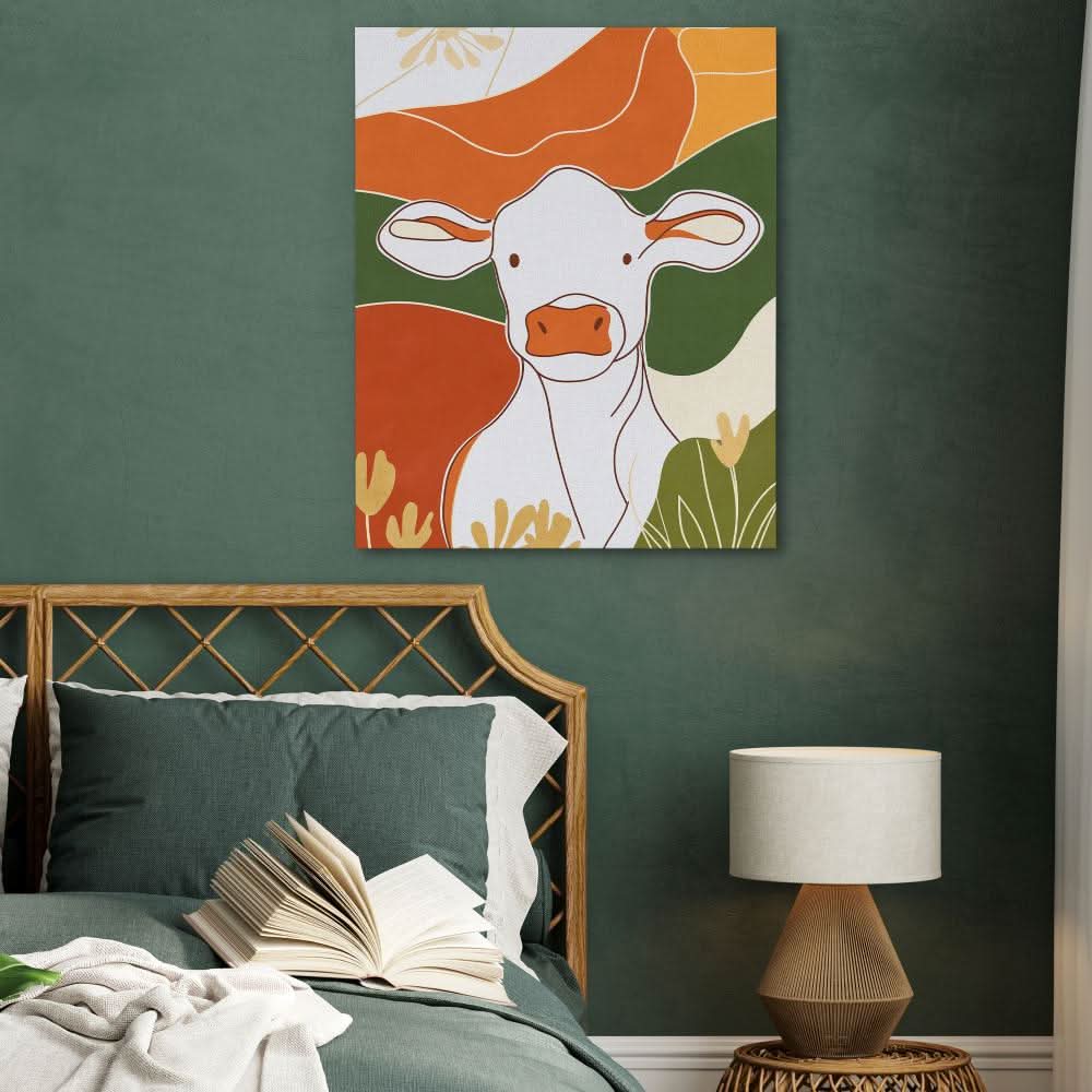 Moo in the Bush - Earth Tones Country and Farm Canvas Print