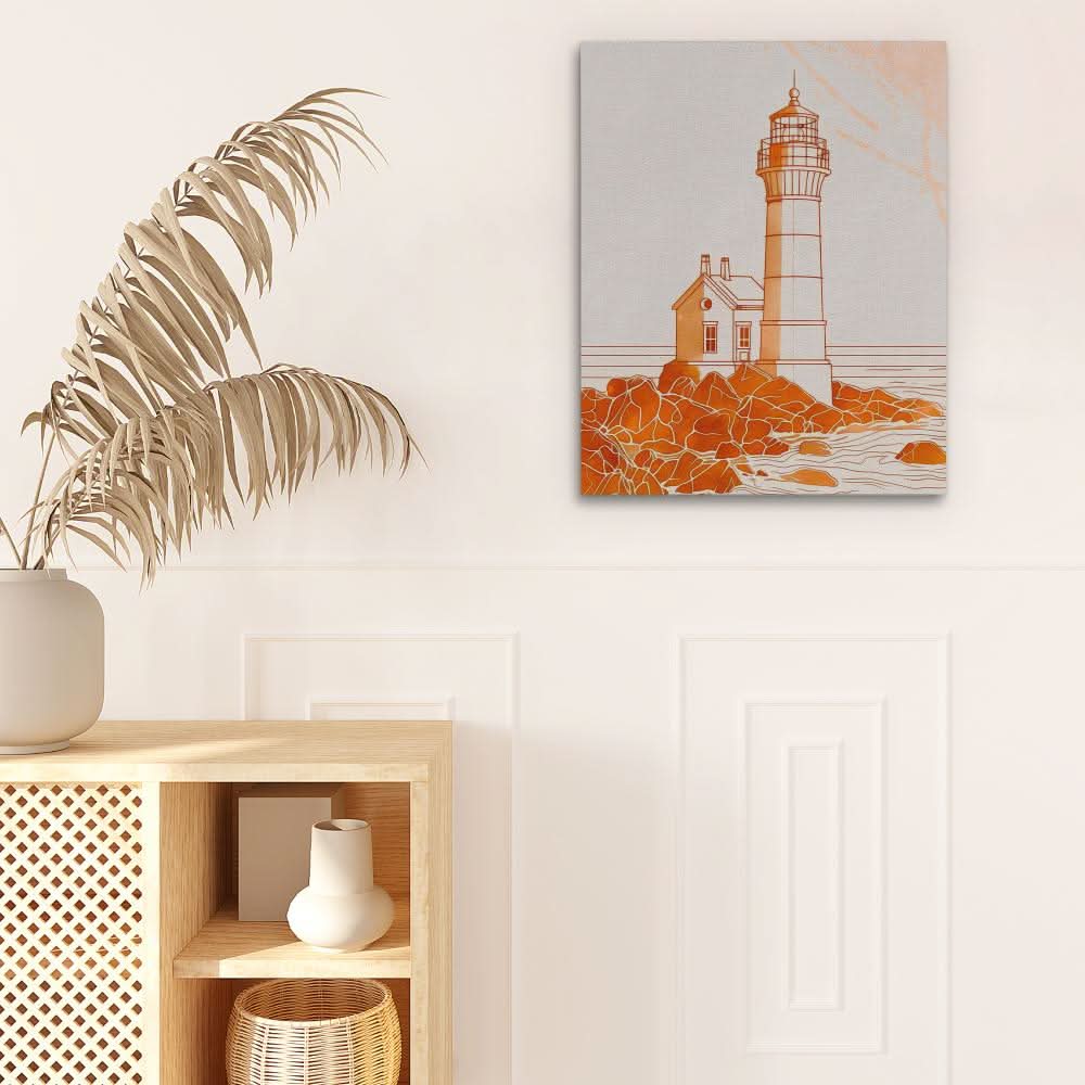 Moody Lighthouse - Wall Art for Bathroom