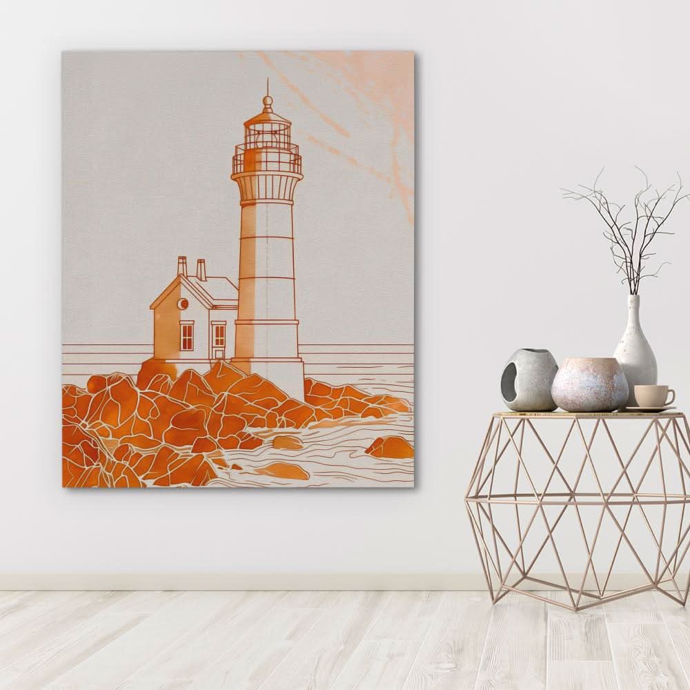 Moody Lighthouse - Beach House Canvas Print