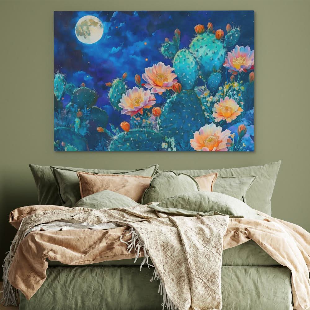 Moonlight Prickles - Wall Art in Black Frame