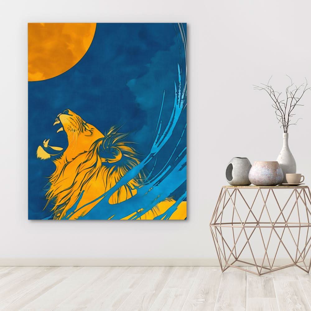 Moonlight Roar - Animals Art for Living Room