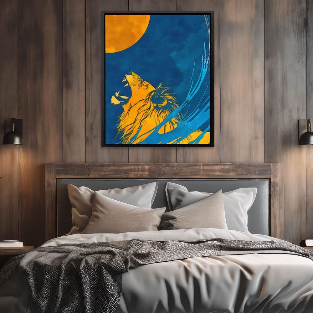 Moonlight Roar - Large Modern Canvas Print