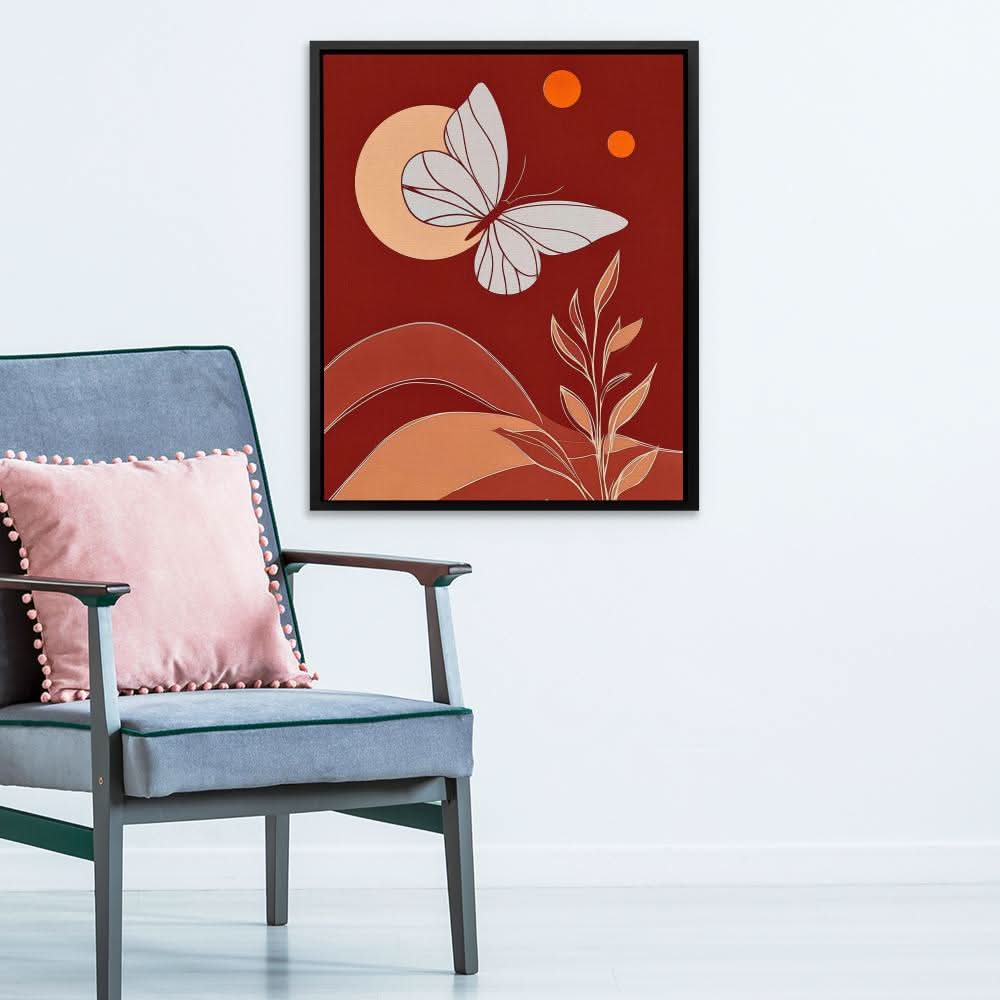 Moonlit Flutter - Beige Wall Art