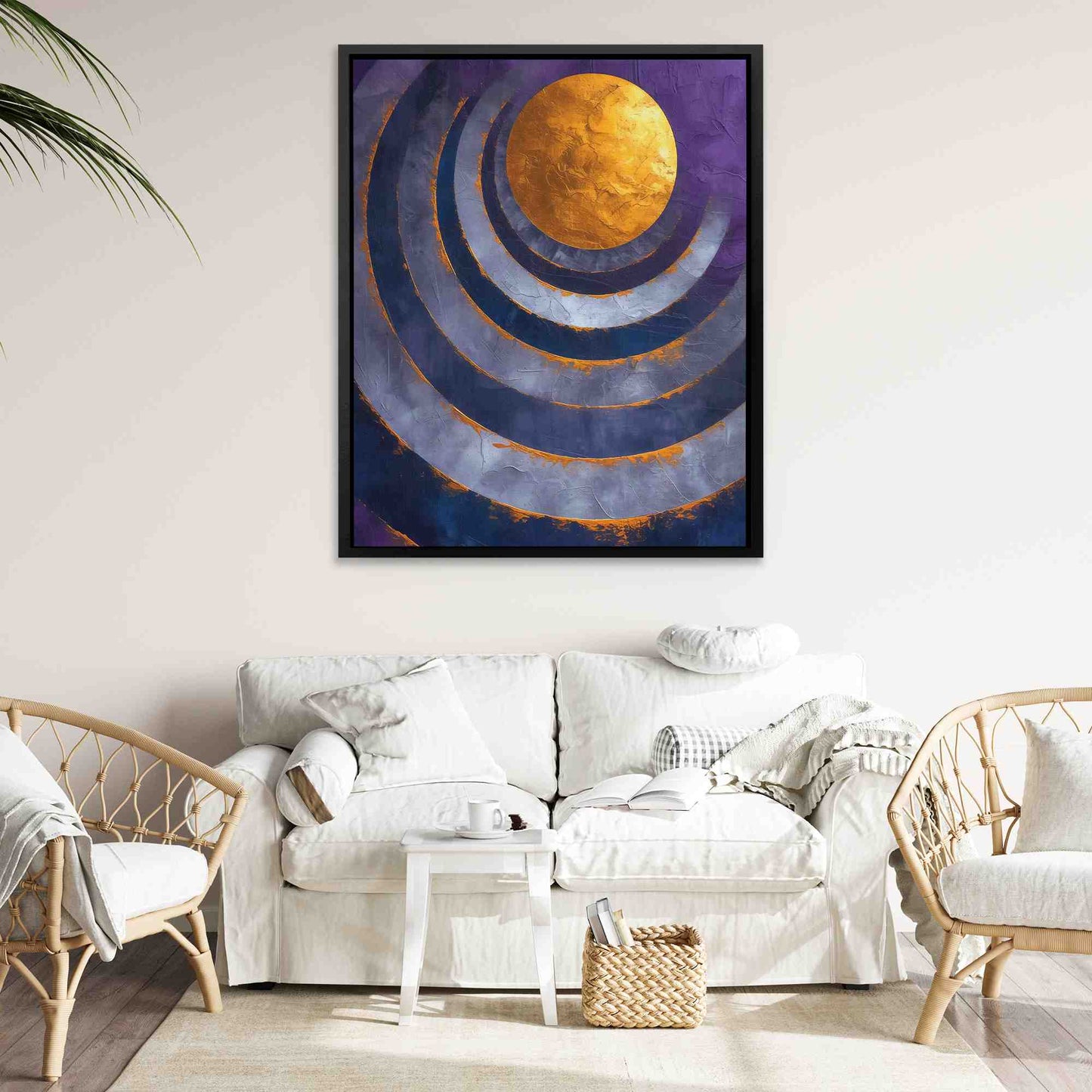 Moonlit Waves - Abstract Gold Canvas Wall Art