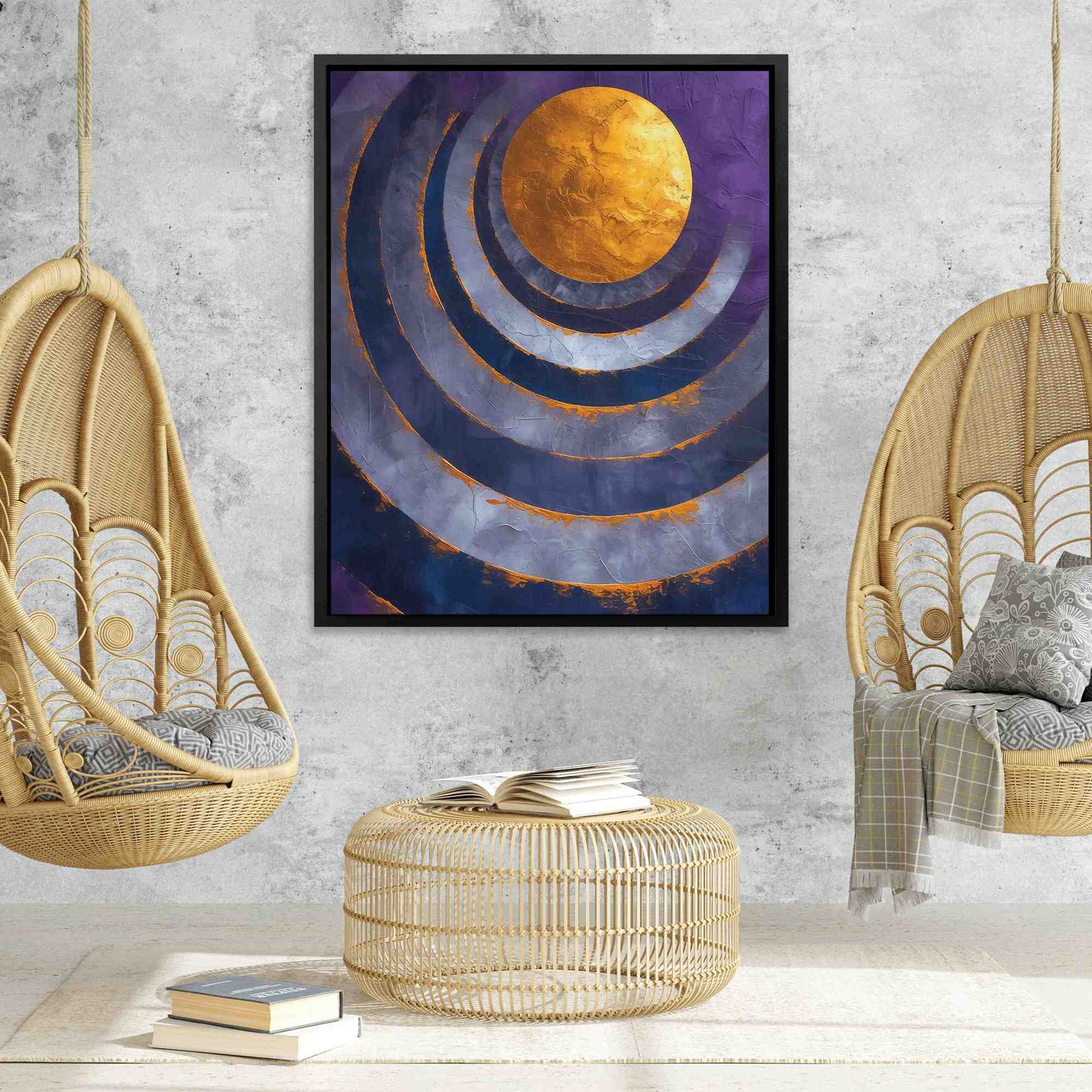 Moonlit Waves - Gold Wall Art for Bathroom