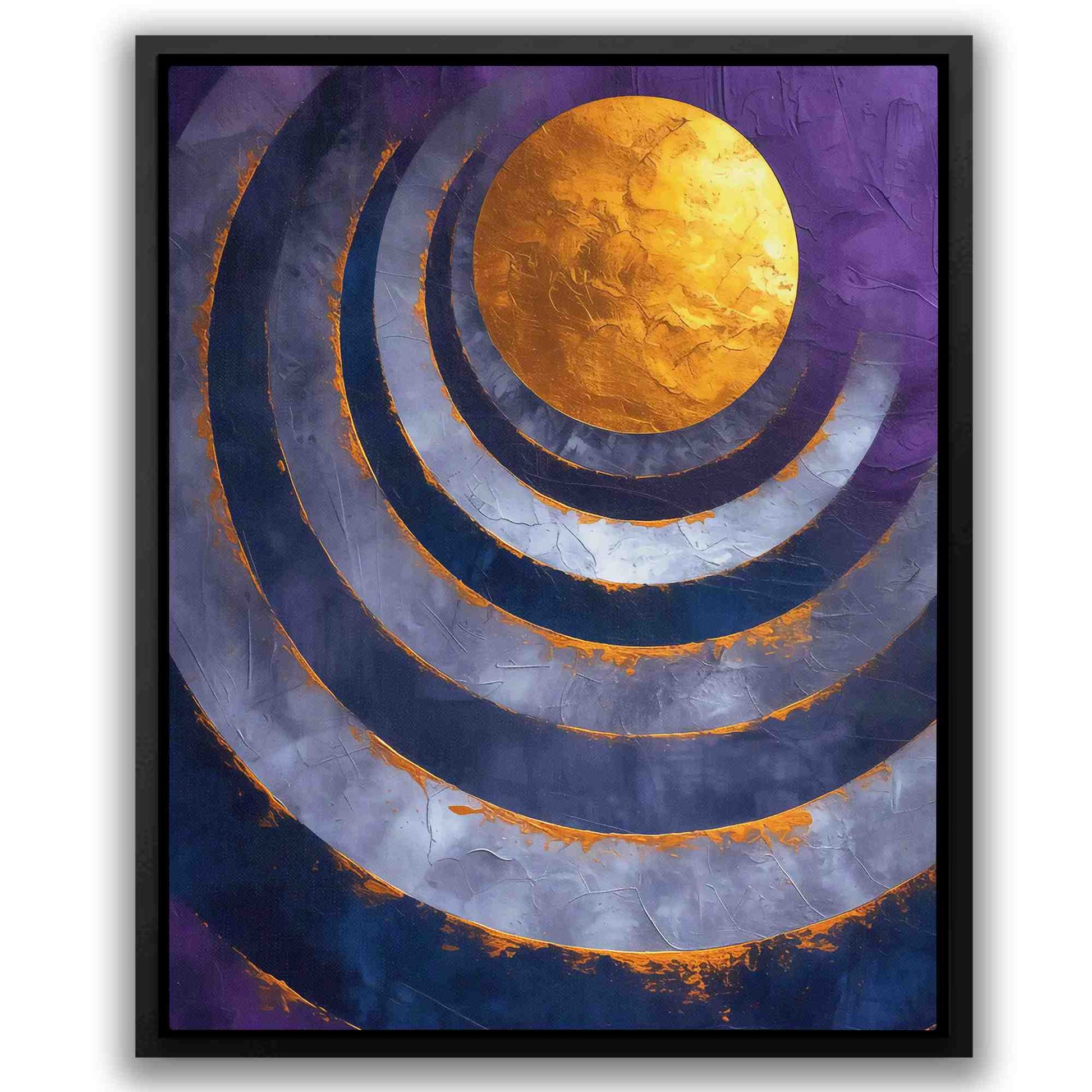 Moonlit Waves - Gold Canvas Print