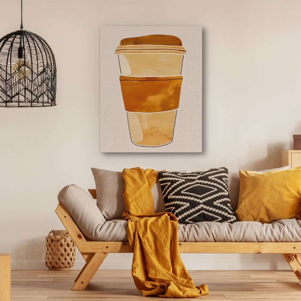 Morning Coffee Cup - Coffee Wall Art in Black Frame