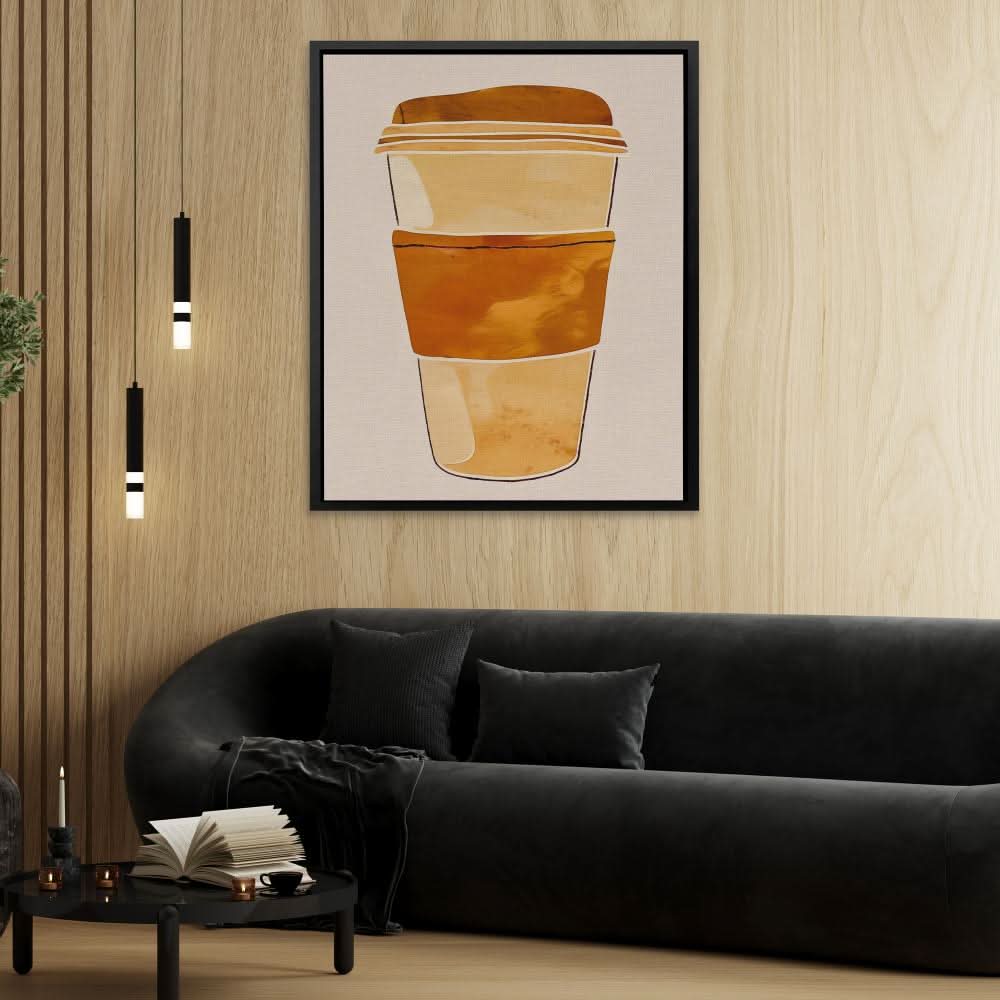 Morning Coffee Cup - Beige Wall Art for Kitchen