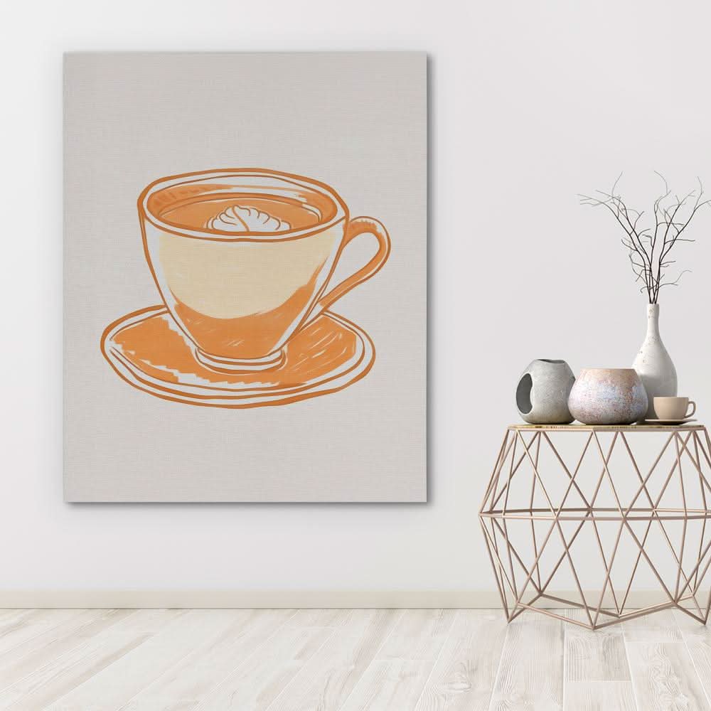 Morning Espresso - Minimalist Wall Art in Black Frame