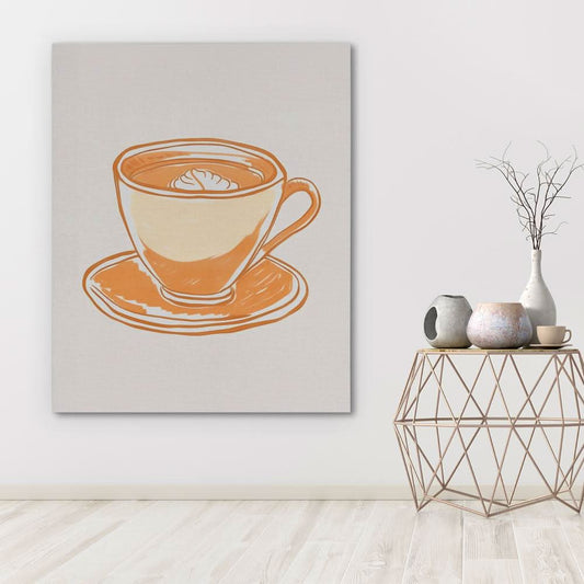 Morning Espresso - Minimalist Wall Art in Black Frame