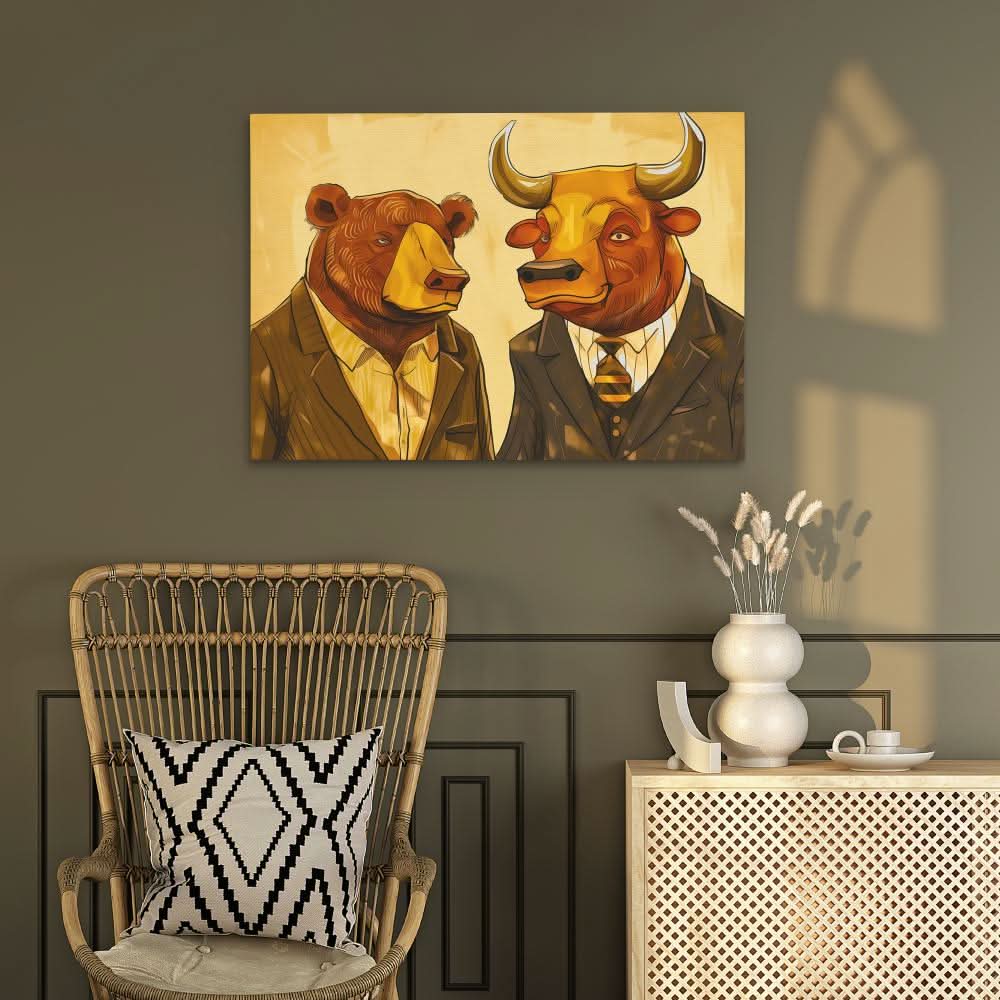 Morning Market Rush - Large Modern Canvas Print