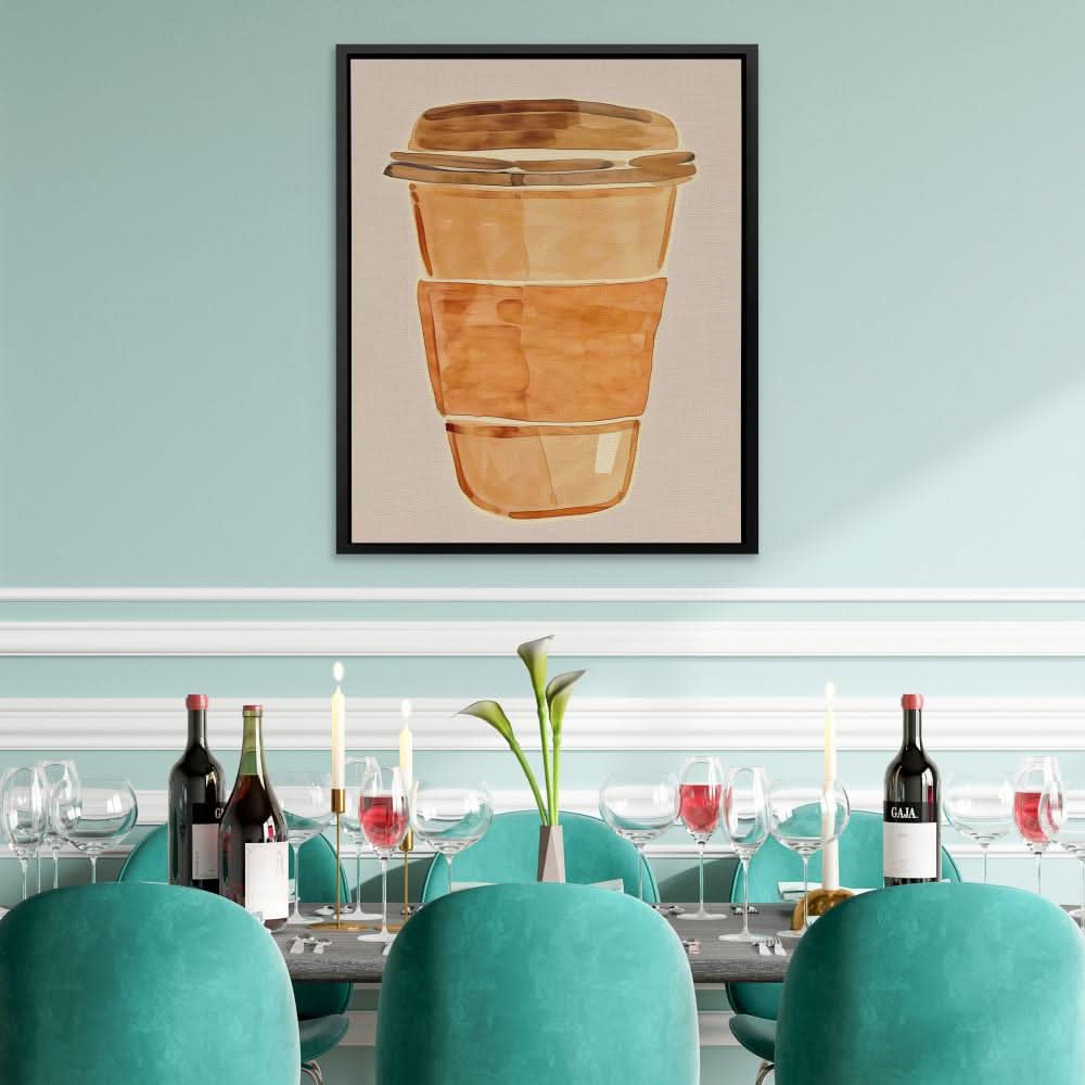 Morning Rush - Coffee Wall Art in Black Frame