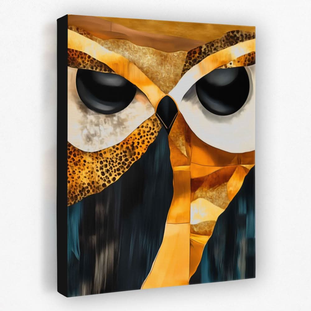 Mosaic Gaze Owl - Animals Canvas Wall Art