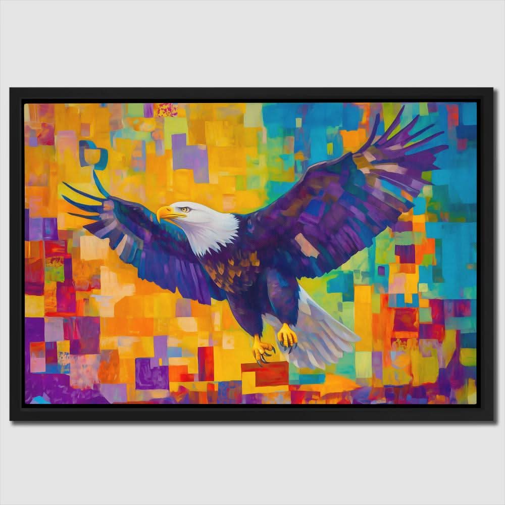Mosaic Hunter - Colorful Eagle Canvas Print