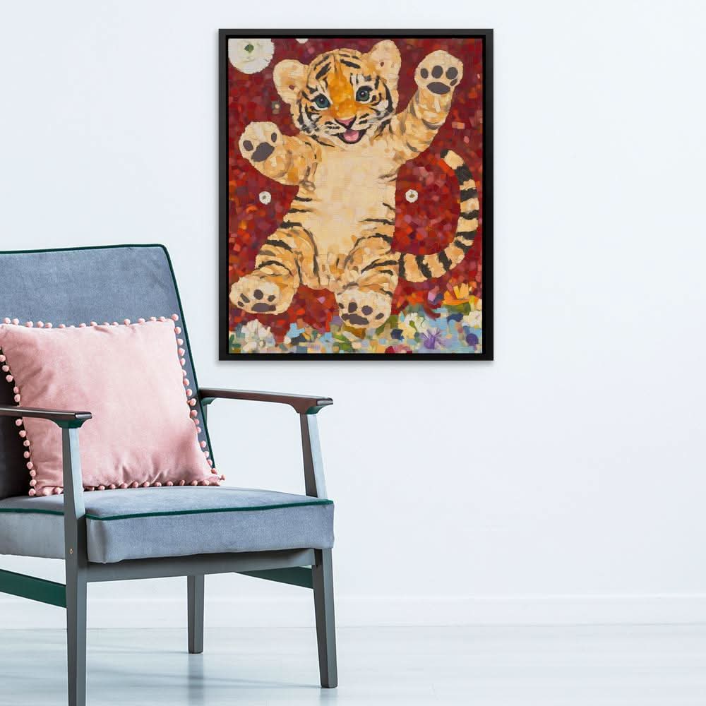 Mosaic Tiger Joy - Wall Art for Kids Room