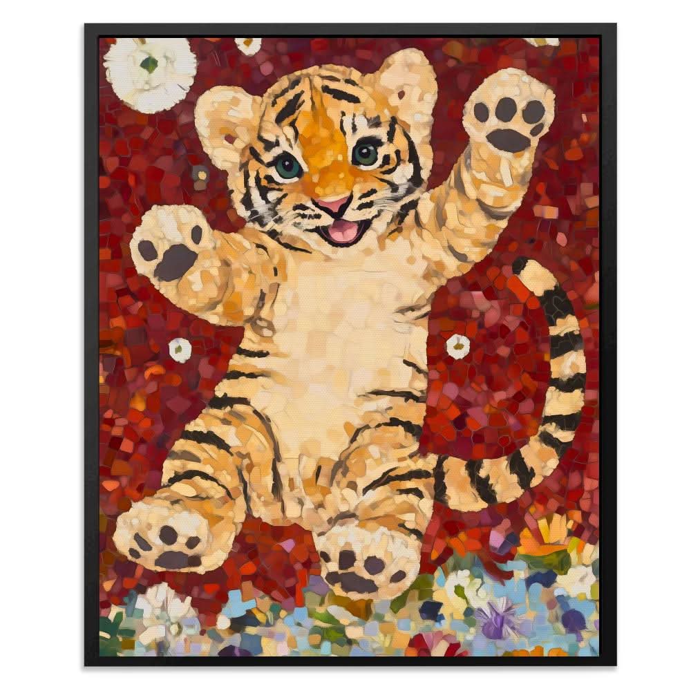 Mosaic Tiger Joy - Canvas Wall Art