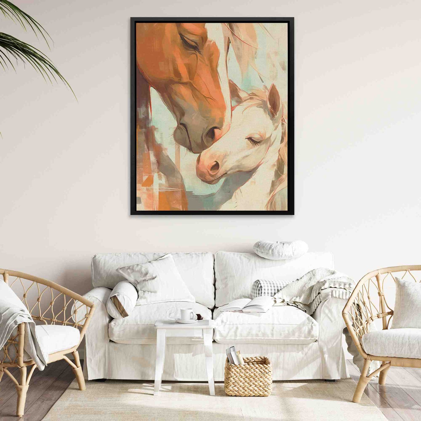 Motherly Love - Beige Farmhouse Canvas Print