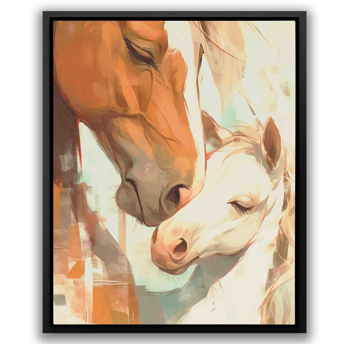 Motherly Love - Beige Canvas Wall Art