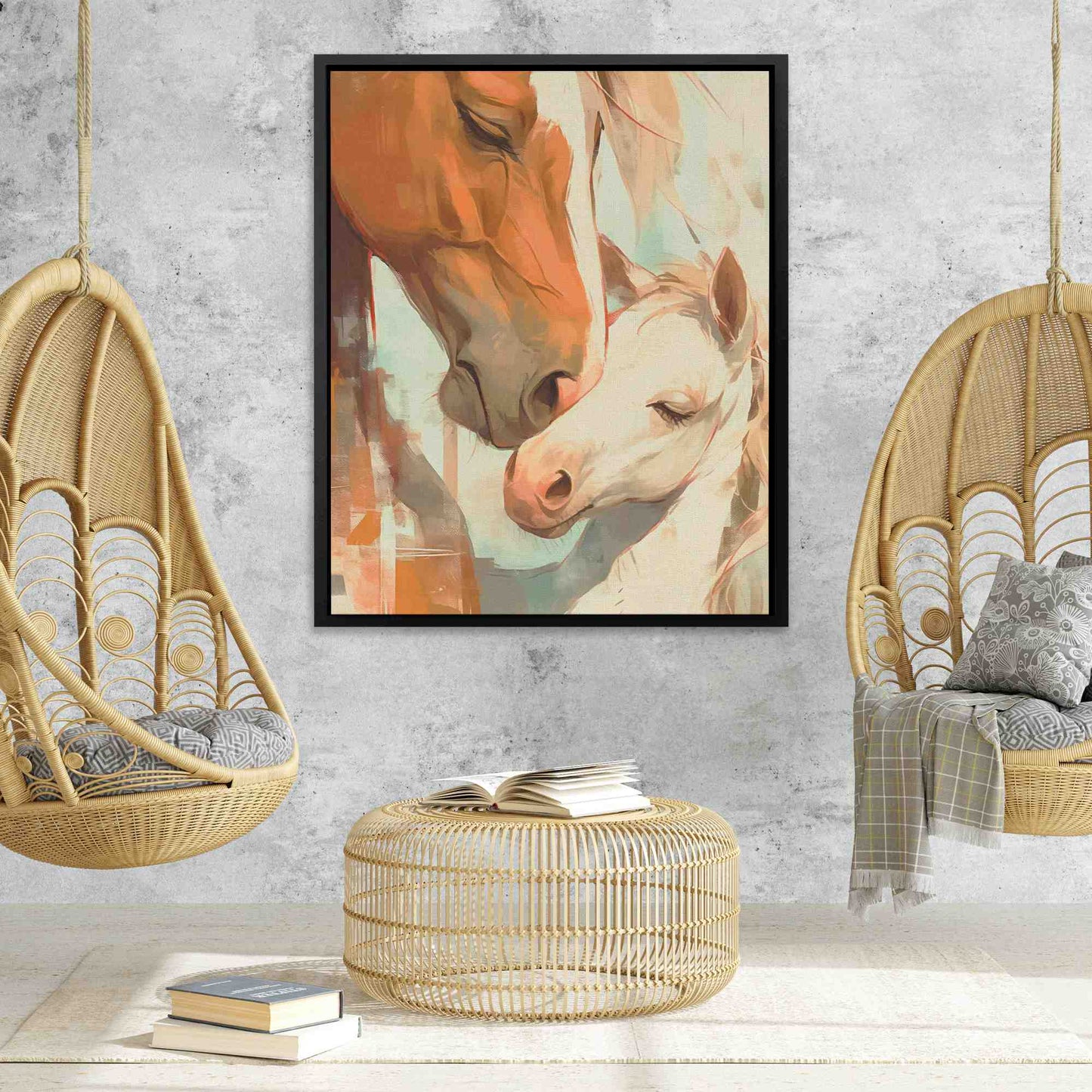 Motherly Love - Beige Wall Art for Nursery