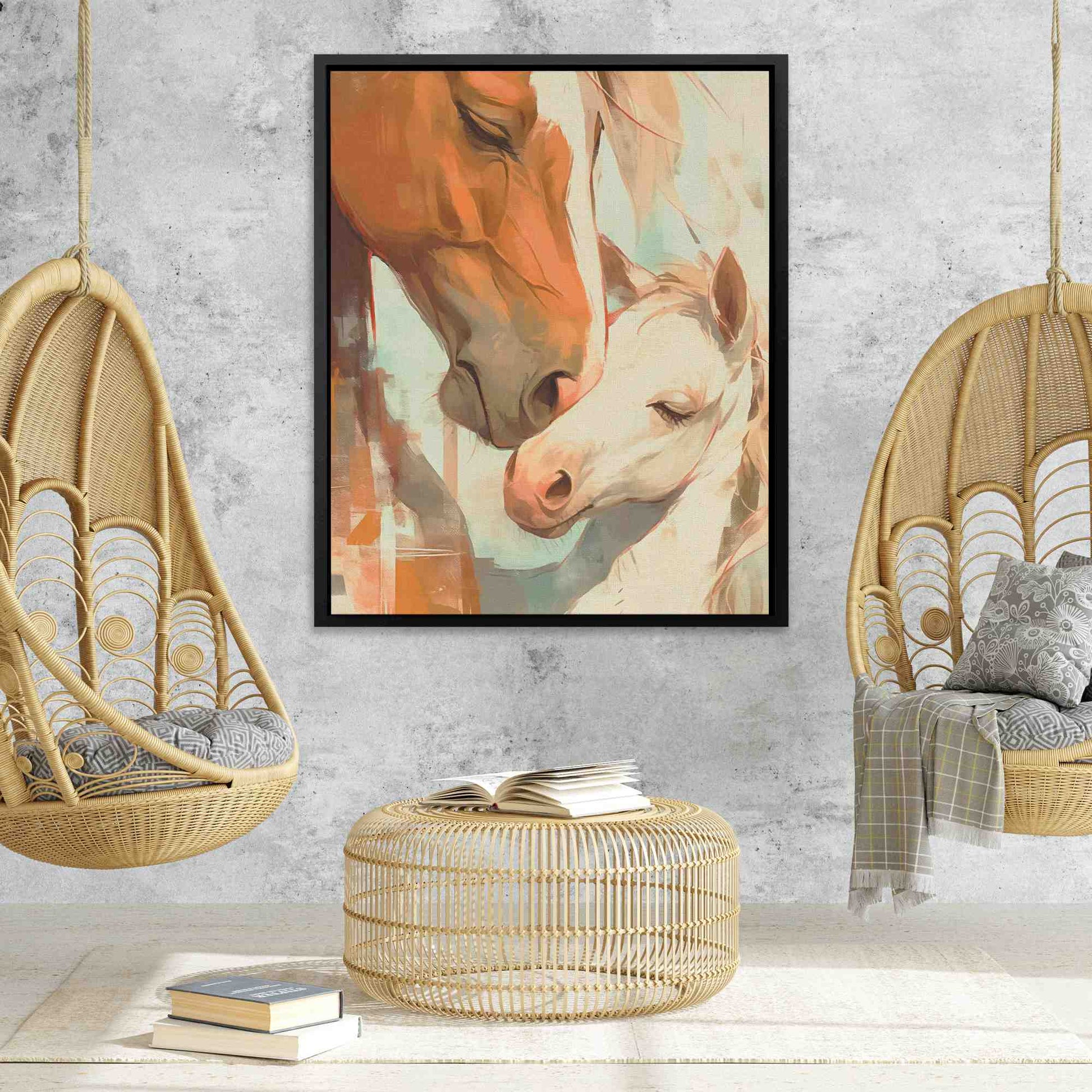 Motherly Love - Beige Wall Art for Nursery
