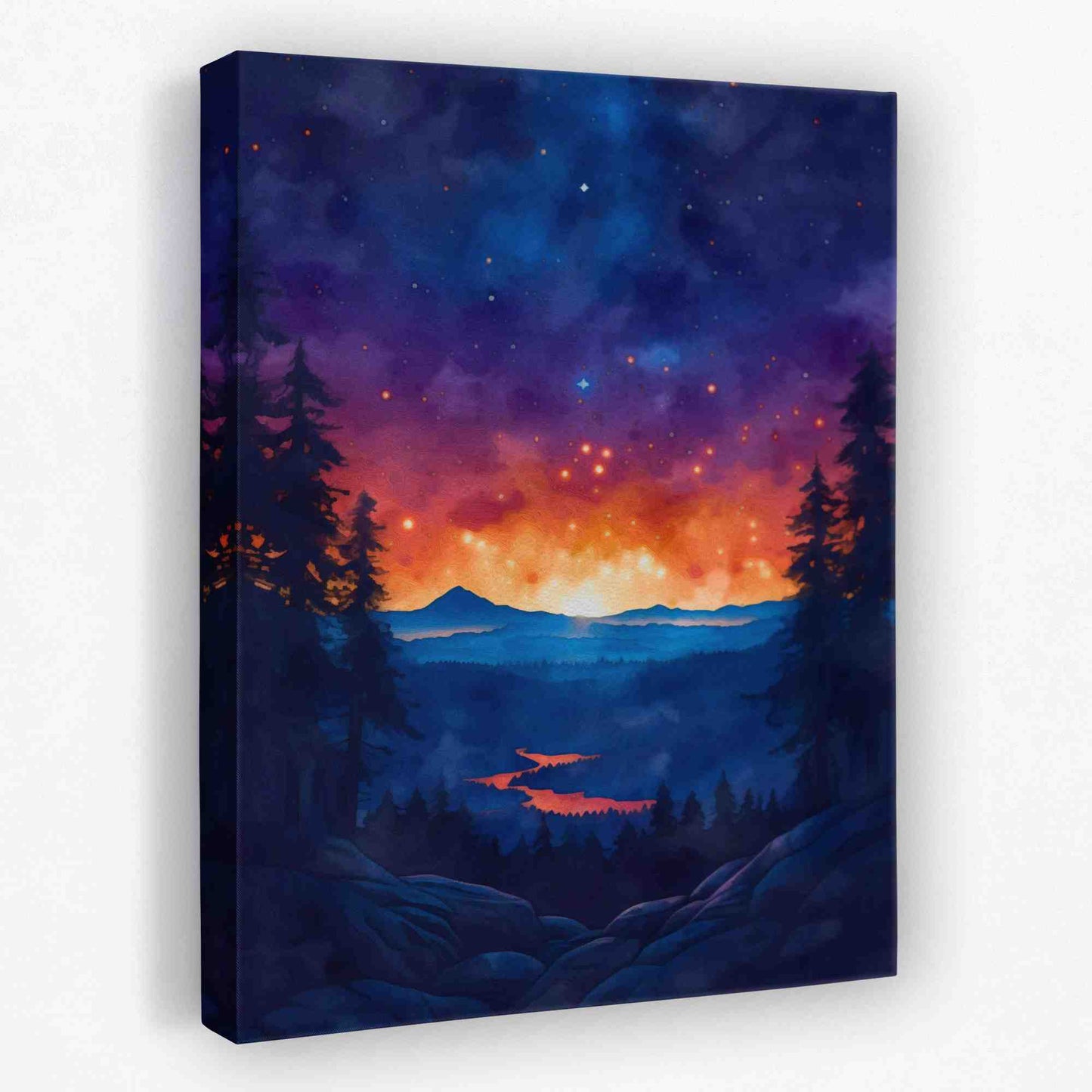 Mountain Summer Sunset - Mountain Canvas Wall Art