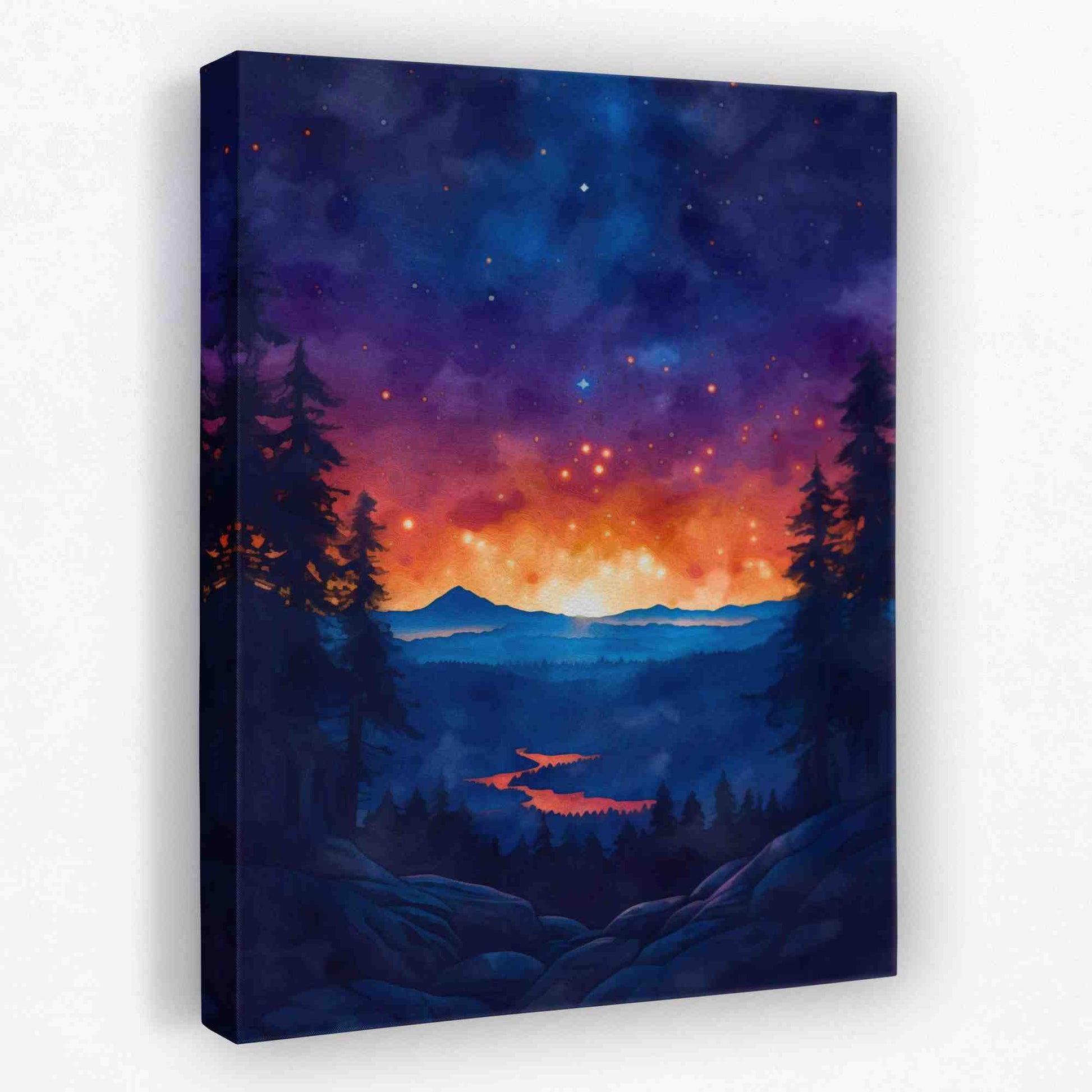 Mountain Summer Sunset - Mountain Canvas Wall Art