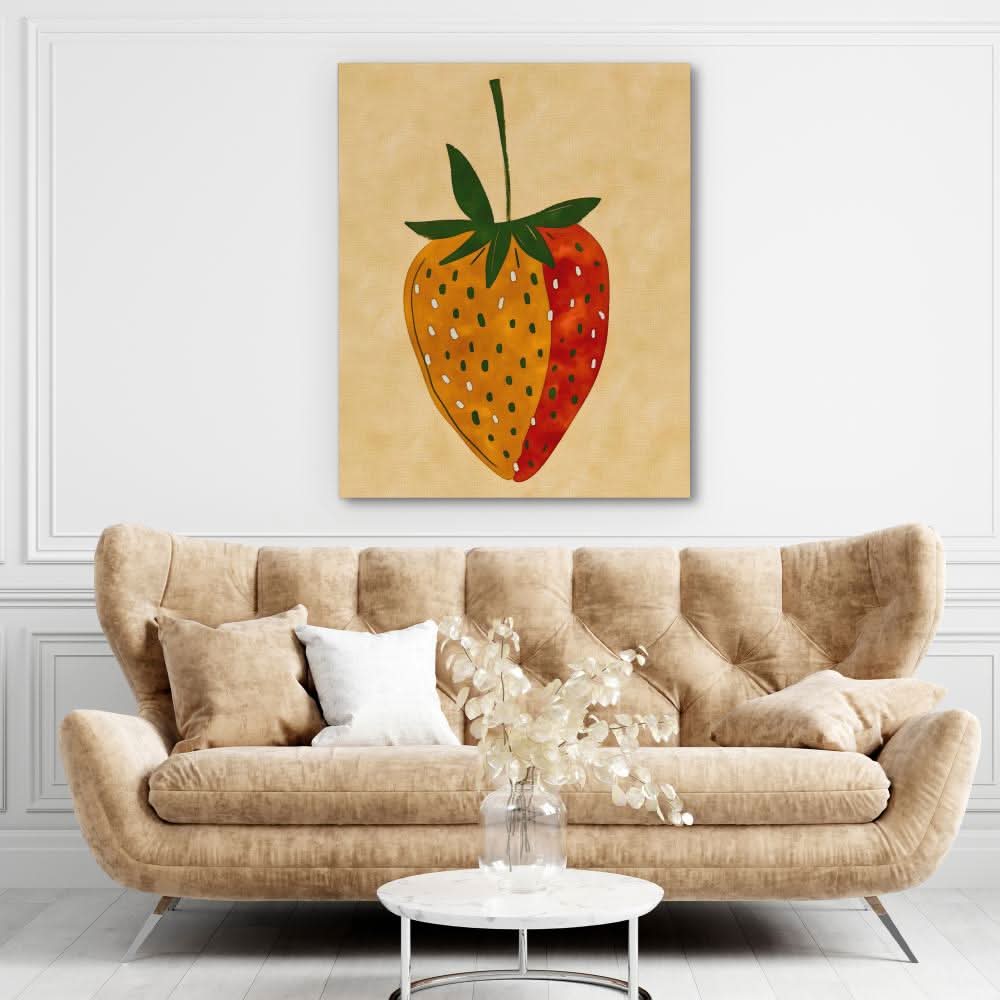 Multicolor Strawberry - Large Modern Canvas Print