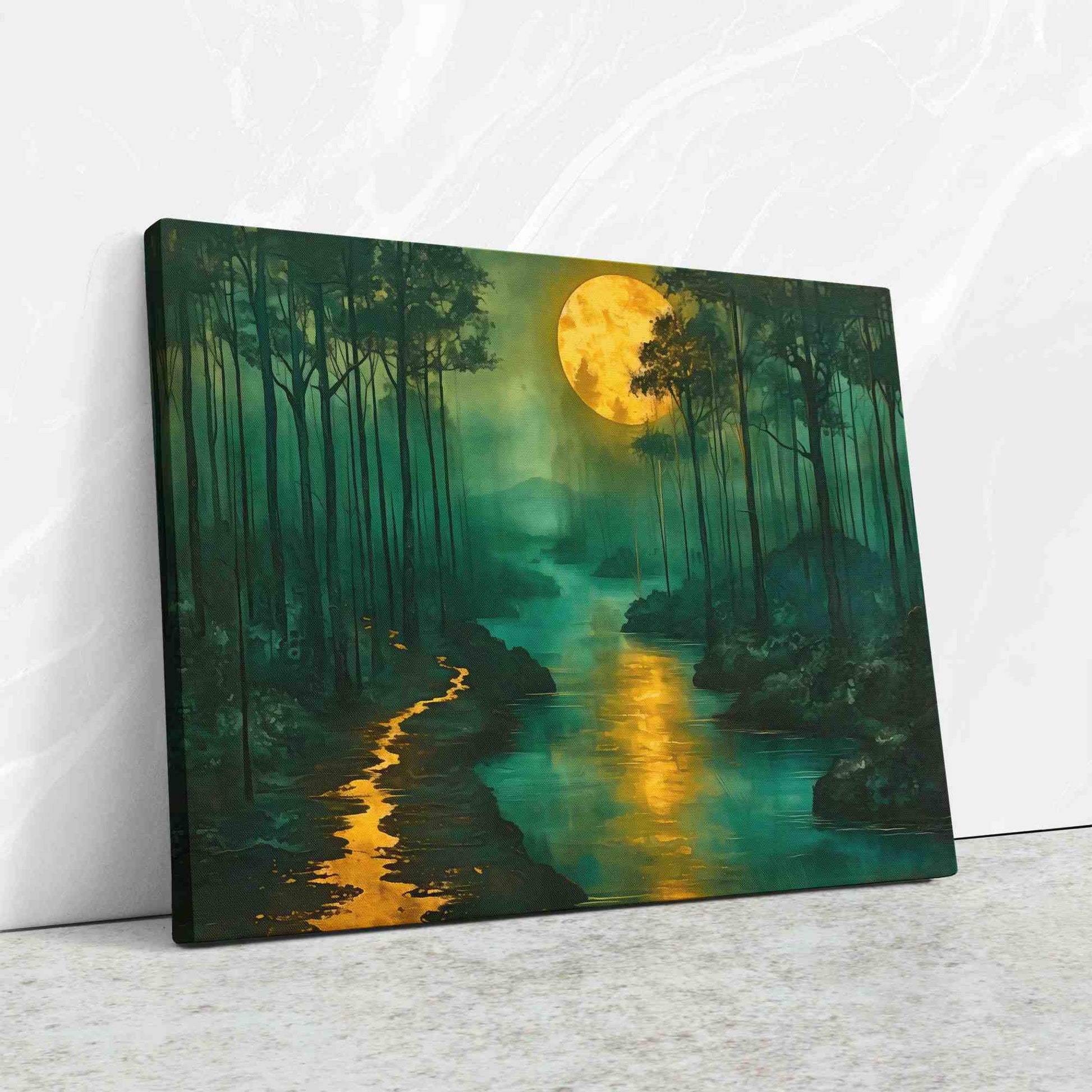 Mystic Moonlight - Gold Canvas Wall Art