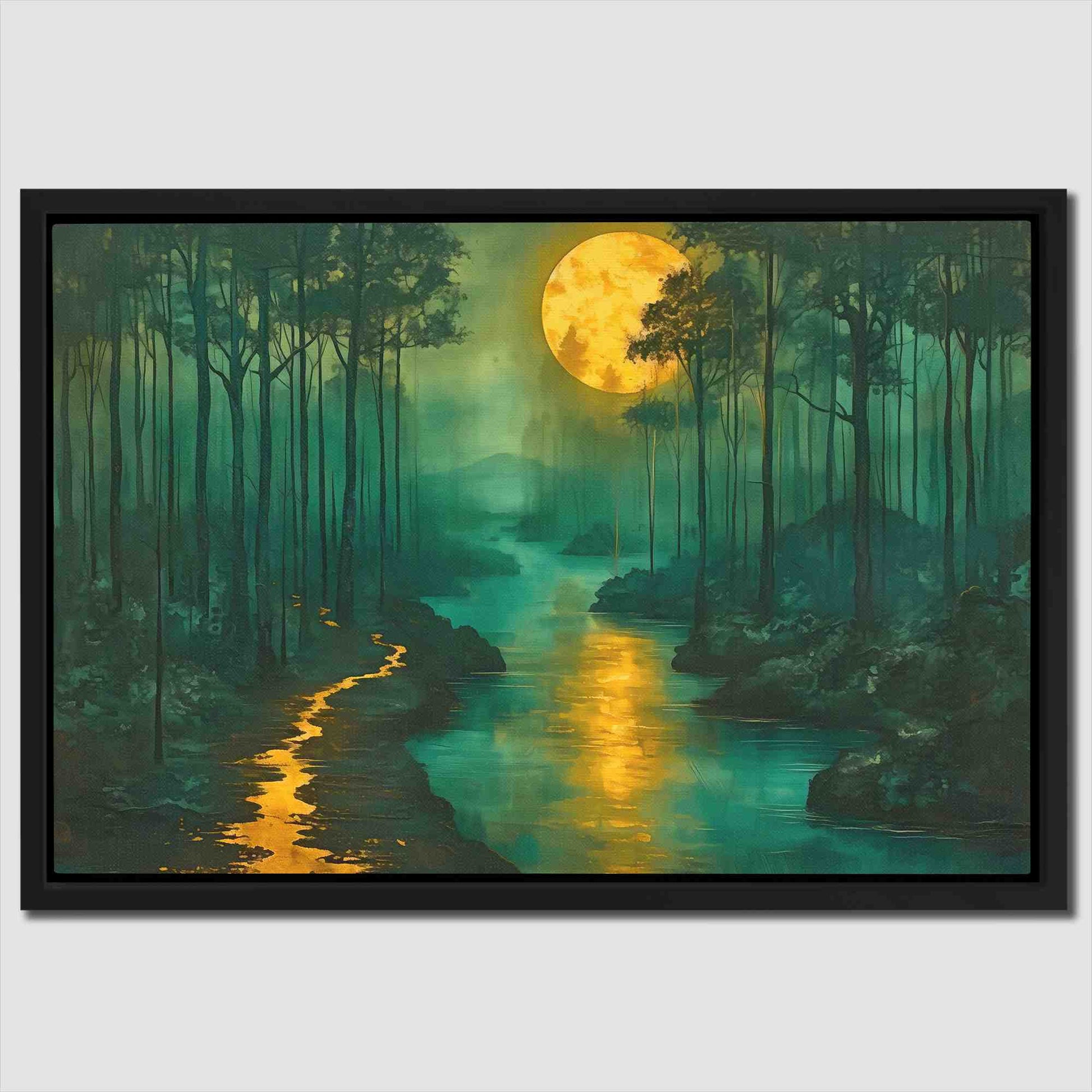 Mystic Moonlight - Gold Forest Canvas Print