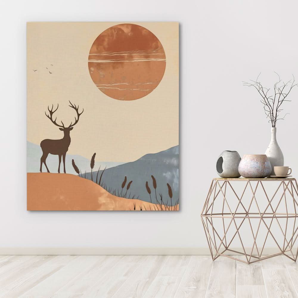 Mystic Oasis - Minimalist Earth Tones Canvas Wall Art