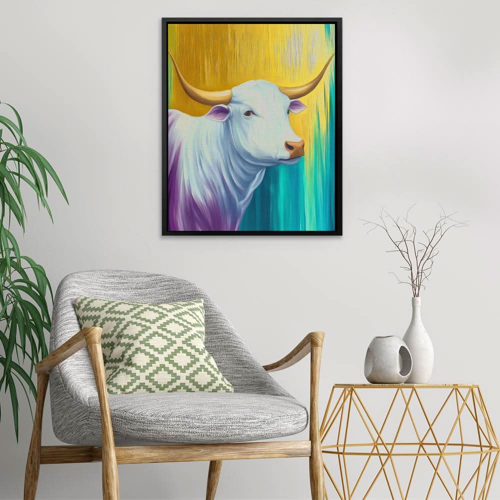 Mystical Horns of Light - Colorful Man Cave Canvas Print