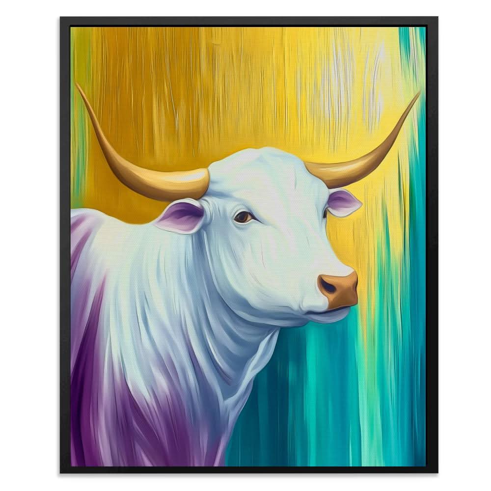 Mystical Horns of Light - Wall Art in Black Frame